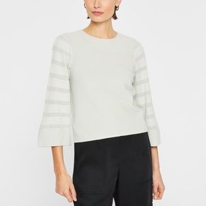 Jacquard Stripe Crew Sweater - New With Tags - NEVER WORN - Smoke
